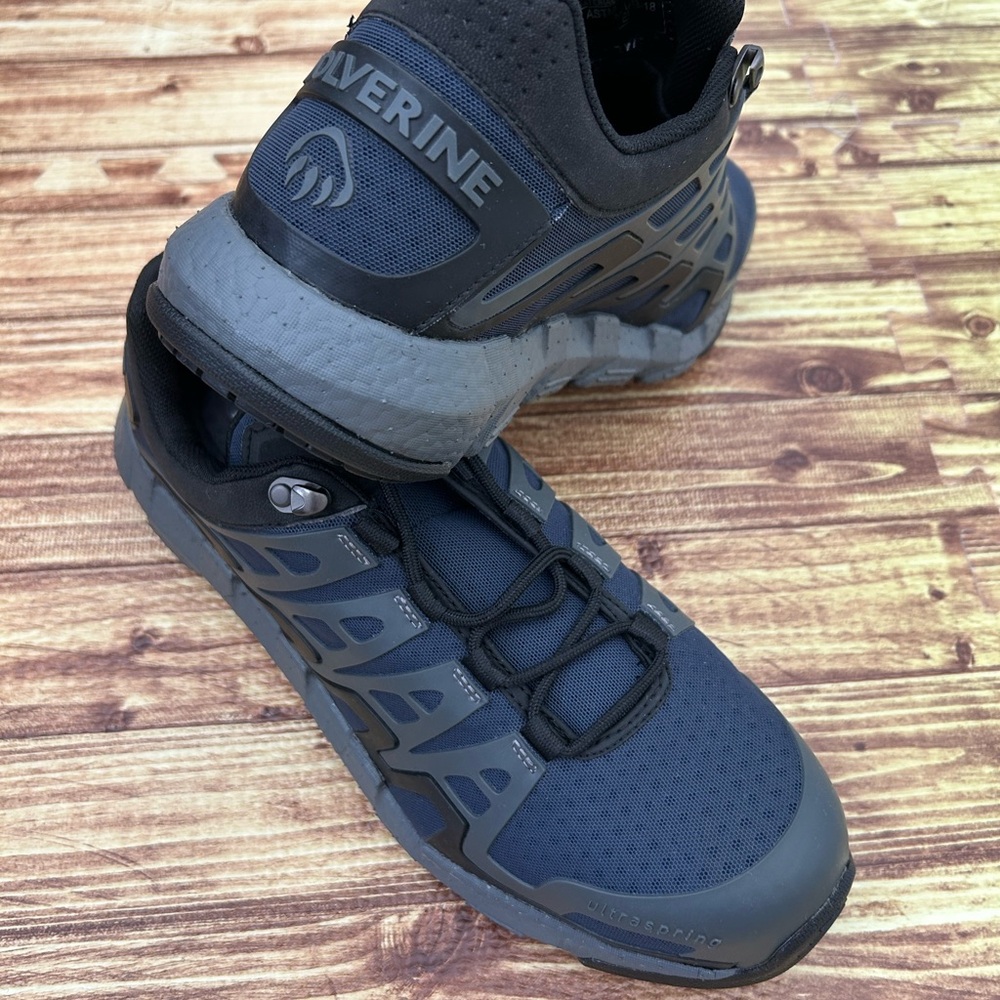Wolverine Navy and Gray Low-Top Work Boot Sneakers - Wide